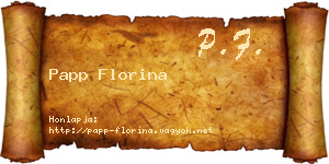 Papp Florina névjegykártya