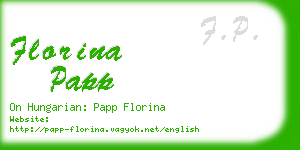 florina papp business card